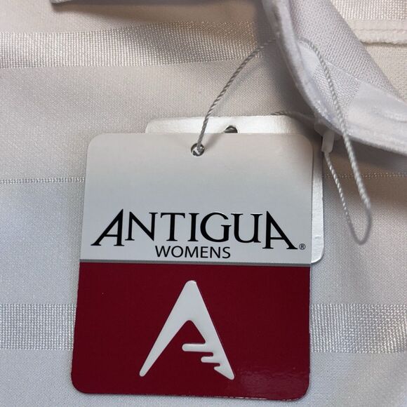 Antigua Golf Polo Womens Striped Desert Dry Short Sleeve Size M NWT - Picture 9 of 13